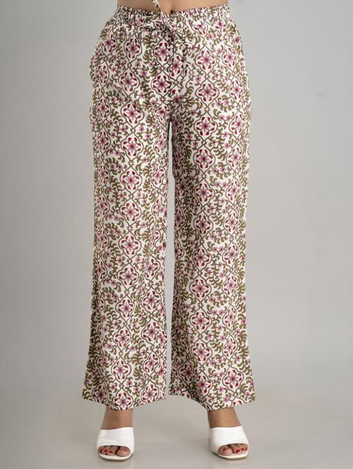 women white viscose palazzo - 21393293 -  Standard Image - 0