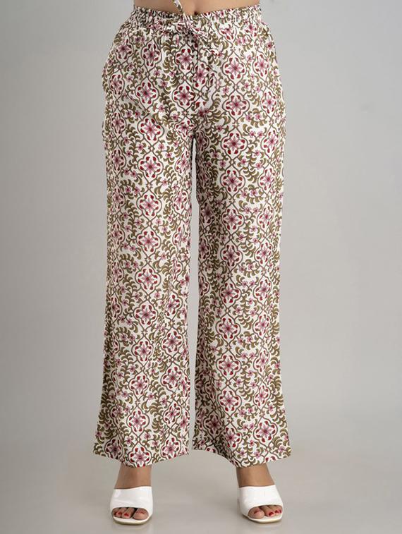 women white viscose palazzo - 21393293 -  Zoom Image - 0