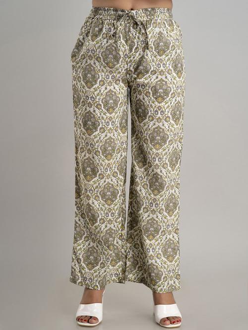 women white viscose palazzo - 21393295 - Standard Image - 0