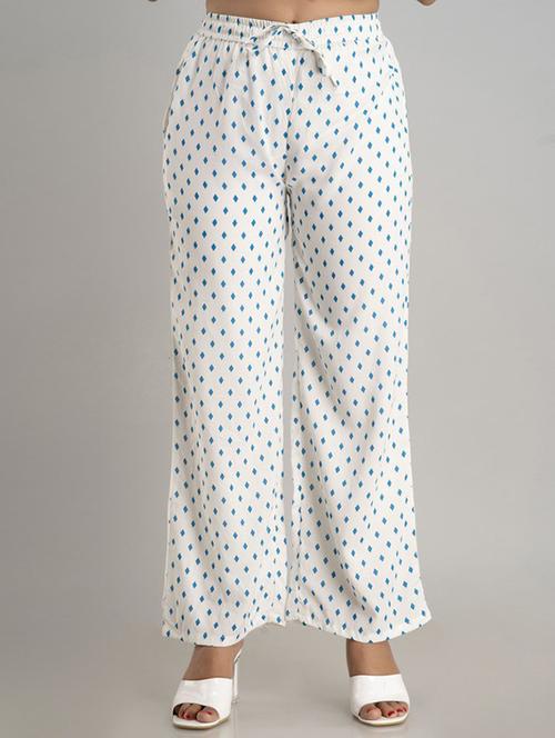 women white viscose palazzo - 21393301 -  Standard Image - 0