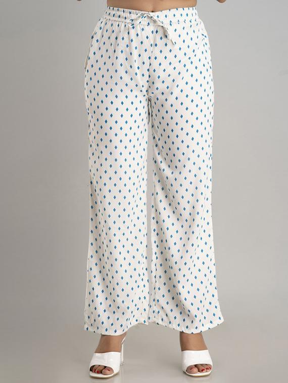women white viscose palazzo - 21393301 -  Zoom Image - 0