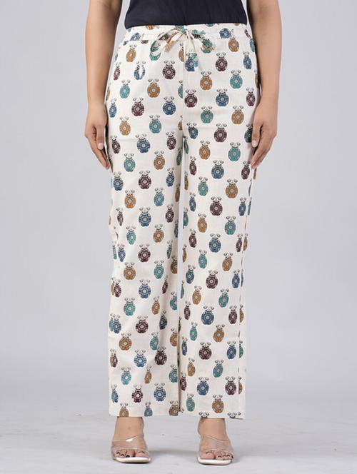 women printed mid rise palazzo - 21393316 - Standard Image - 0