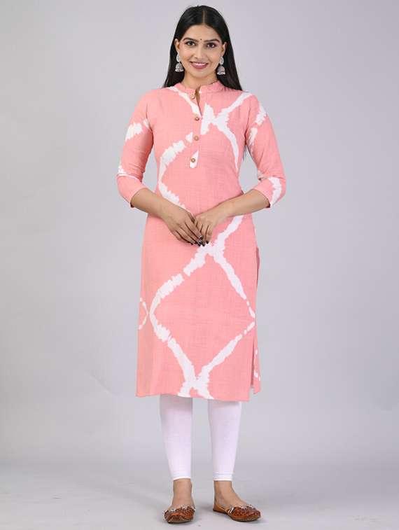 pink tie & dye straight kurta