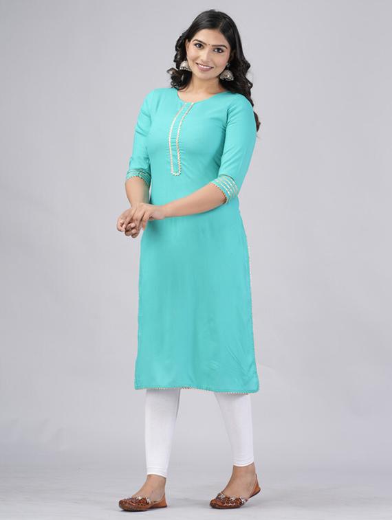 women solid straight kurta - 21393350 - Standard Image - 1