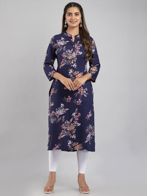 women floral printed straight kurta - 21393356 -  Standard Image - 0