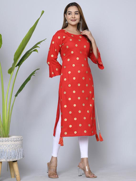 women printed straight kurta - 21393382 - Standard Image - 1