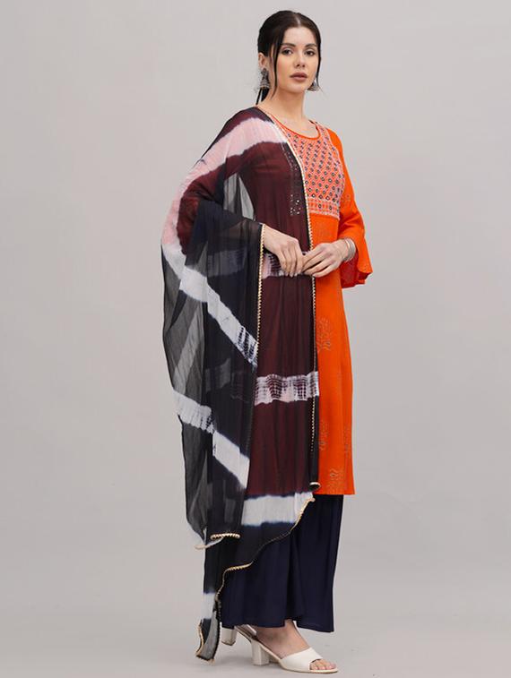 orange viscose kurta sharara set - 21393433 - Standard Image - 1