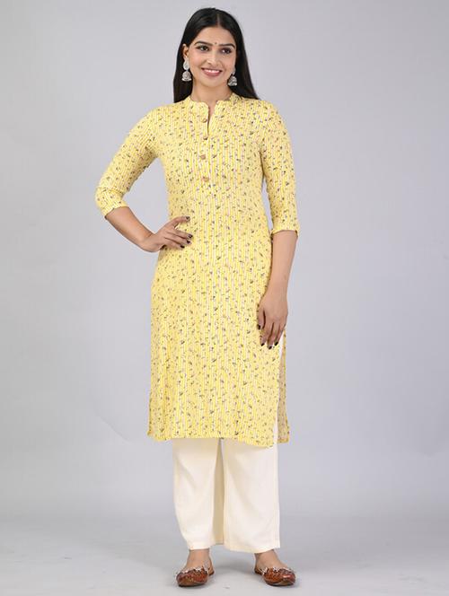 women three quarter sleeve straight kurta - 21393444 - Standard Image - 0