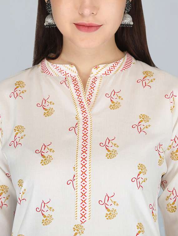 women three quarter sleeve kurta pant with dupatta set - 21393506 - Standard Image - 4