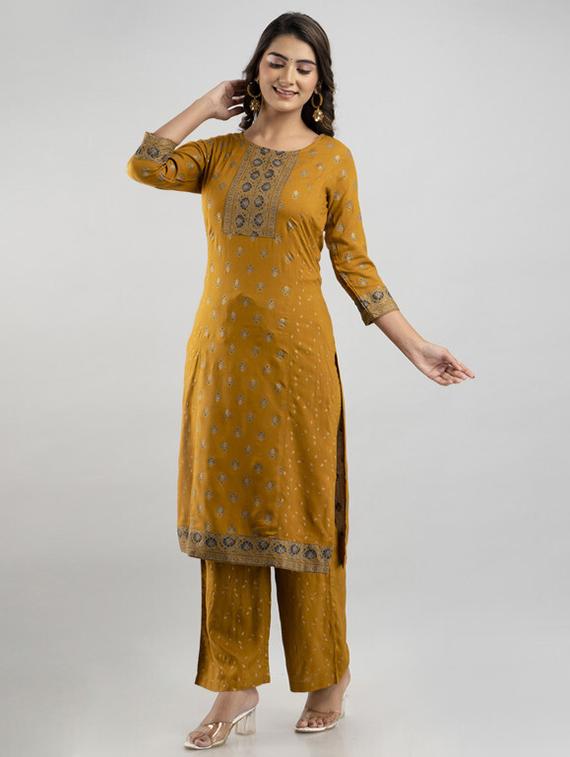 women printed kurta palazzo set - 21393546 - Standard Image - 1