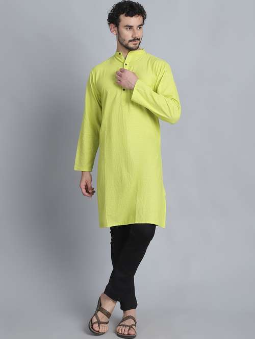 men mandarin neck striped long kurta - 21393731 - Standard Image - 0