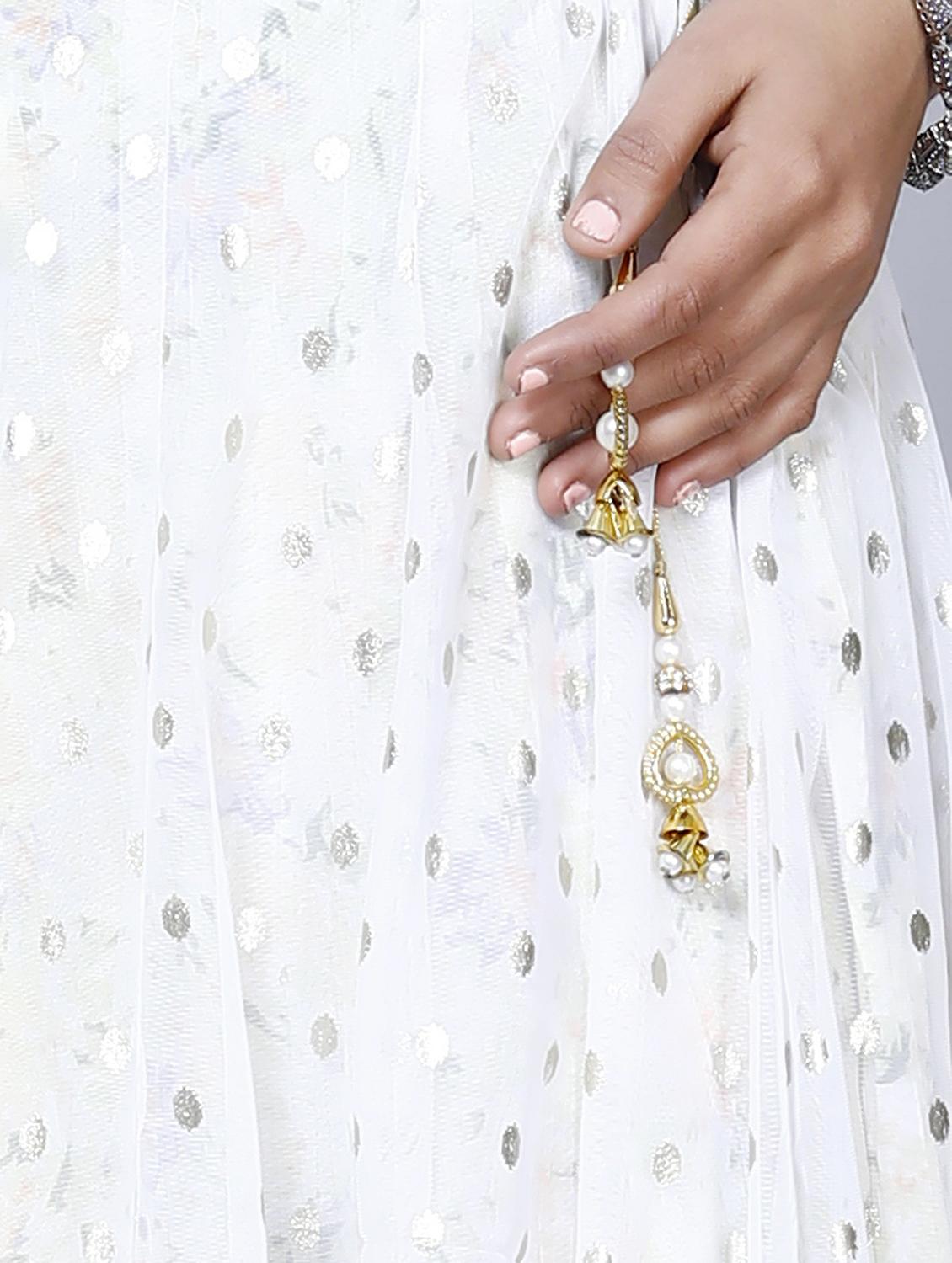 women white viscose flared skirt - 21393850 - Standard Image - 4