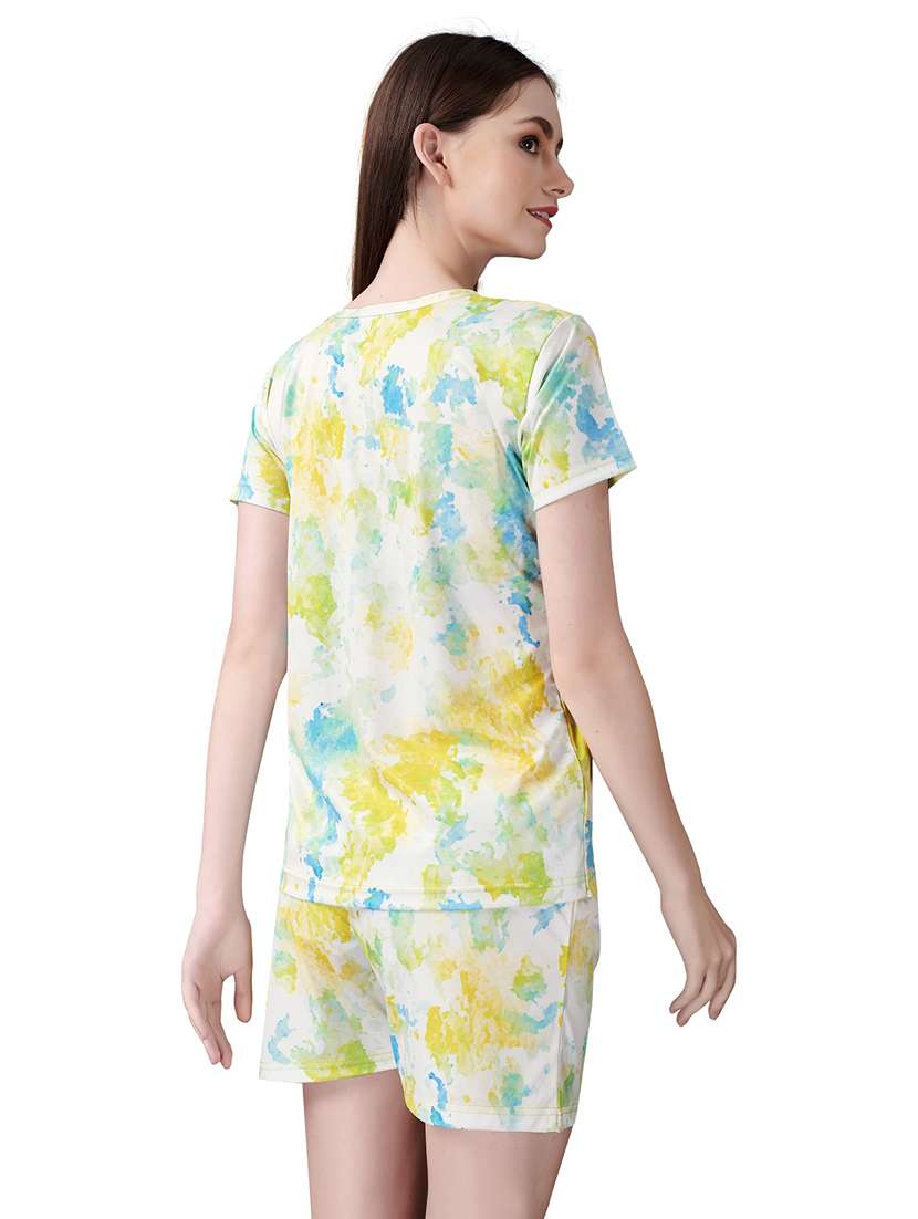 women white polyester shorts set - 21394208 -  Standard Image - 1