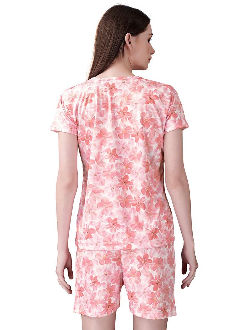 women pink polyester shorts set - 21394212 -  Standard Image - 1