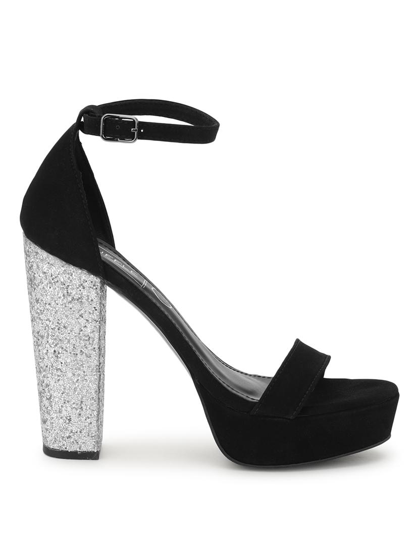 black suede ankle strap sandals - 21394904 - Standard Image - 1