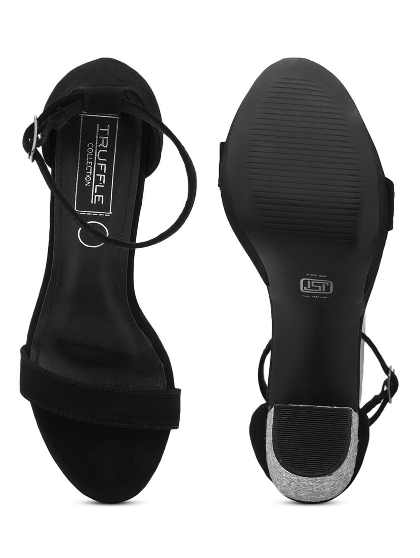 black suede ankle strap sandals - 21394904 - Standard Image - 4