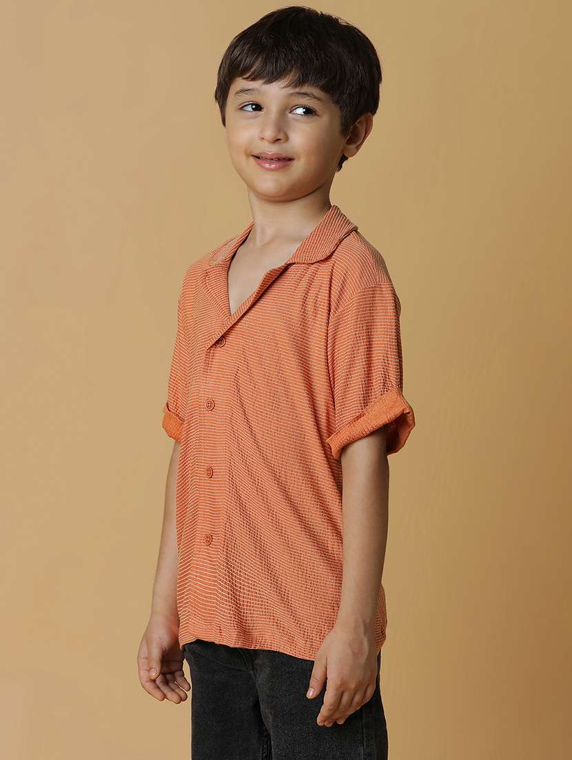 boys orange cotton shirt - 21395163 -  Standard Image - 1
