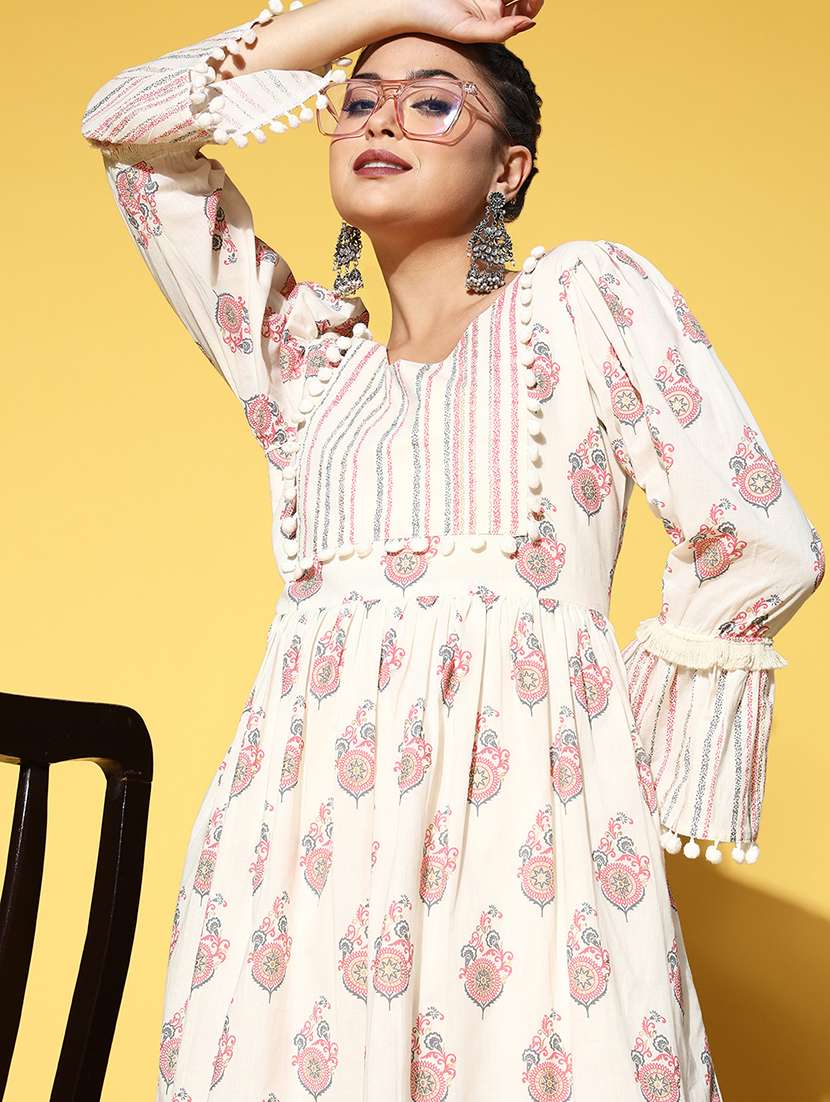 women white cotton a-line dress - 21395247 - Standard Image - 4