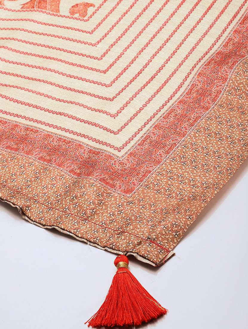 women beige printed dupatta - 21395414 -  Standard Image - 4