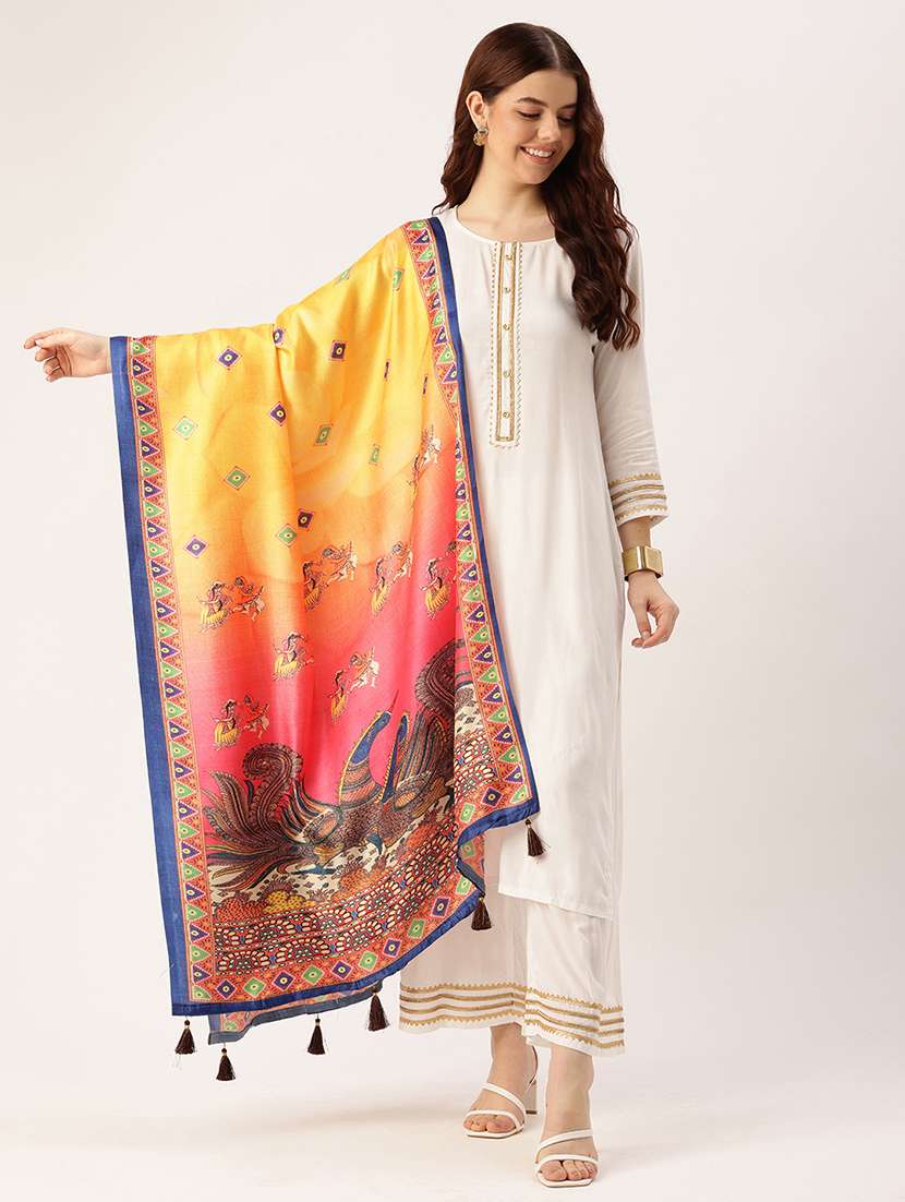 women printed dupatta
