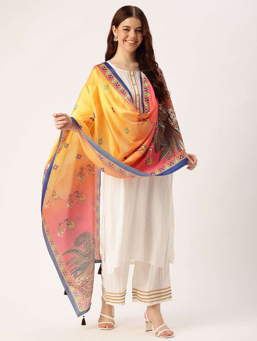 women printed dupatta - 21395420 - Standard Image - 1