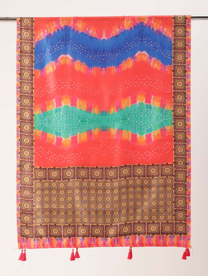 sangam prints multi color cotton printed traditional tassel dupatta - 21395431 -  Standard Image - 4