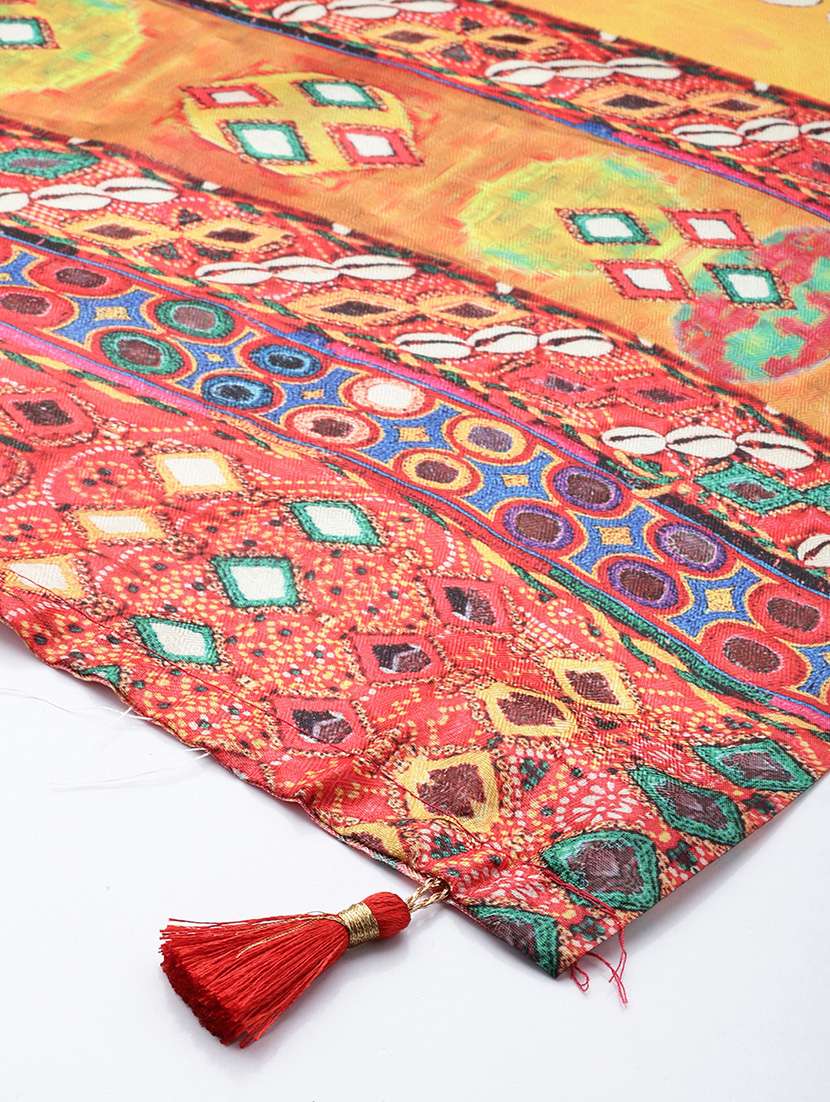 sangam prints yellow cotton printed traditional tassel dupatta - 21395438 -  Standard Image - 4
