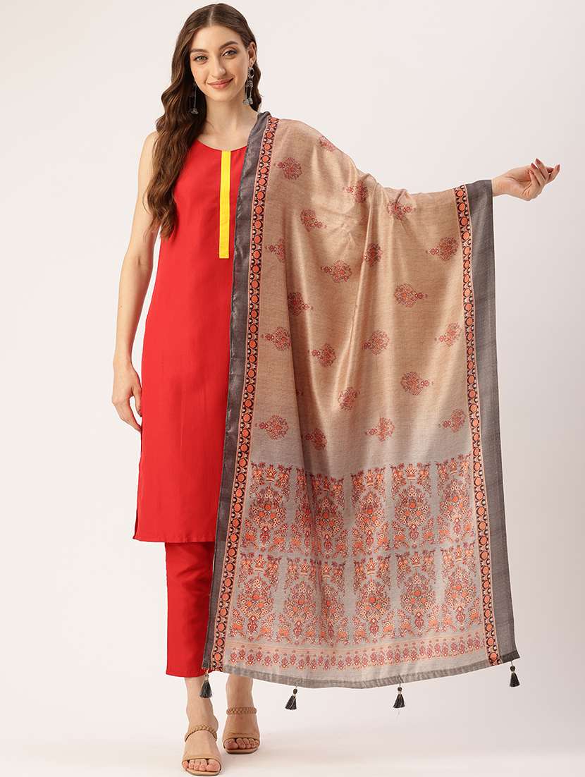 women printed dupatta