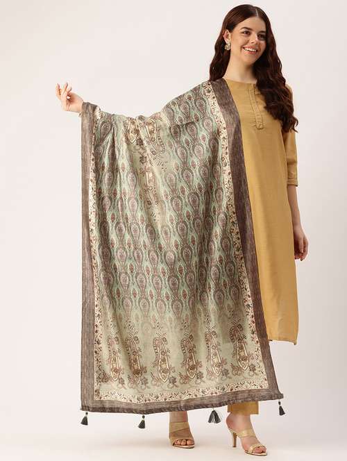 printed cotton printed traditional tassel dupatta - 21395446 - Standard Image - 0