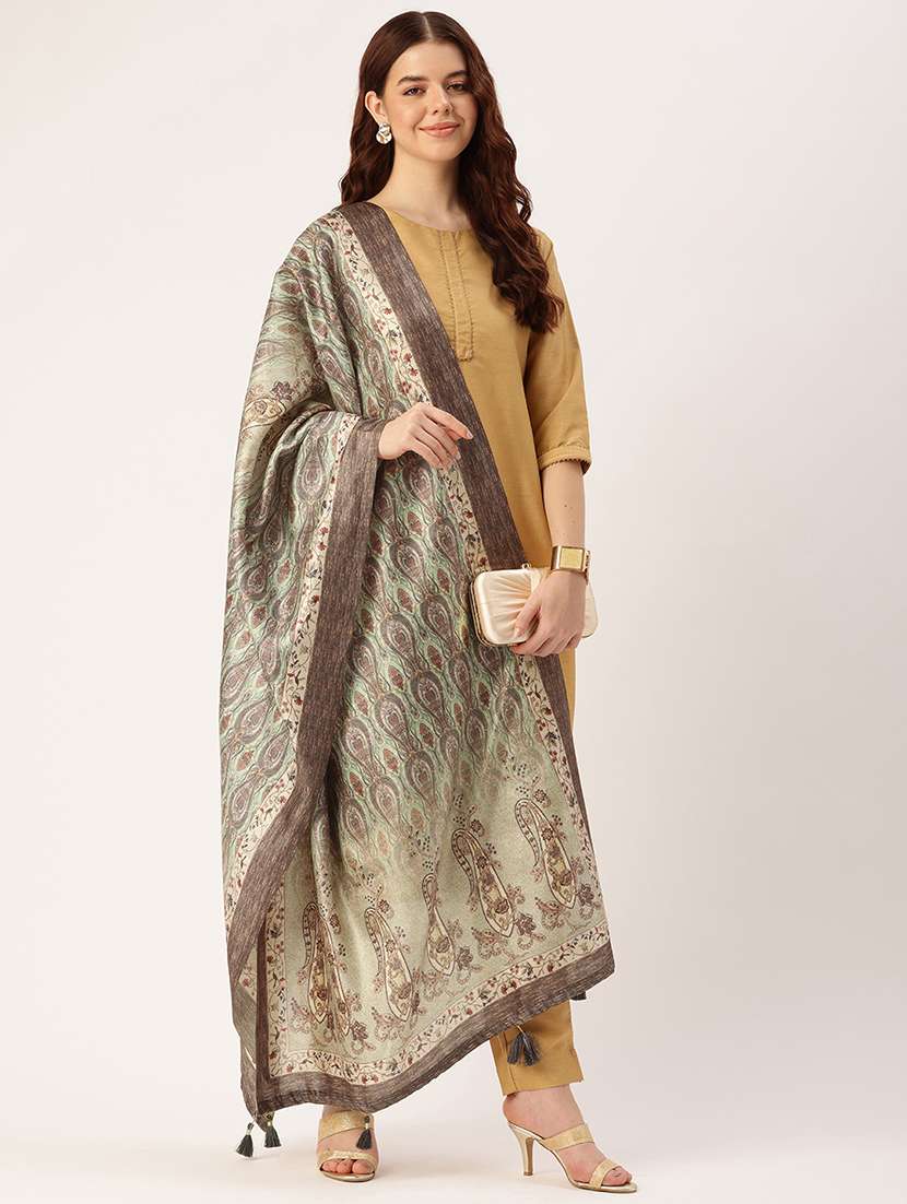printed cotton printed traditional tassel dupatta - 21395446 - Standard Image - 1