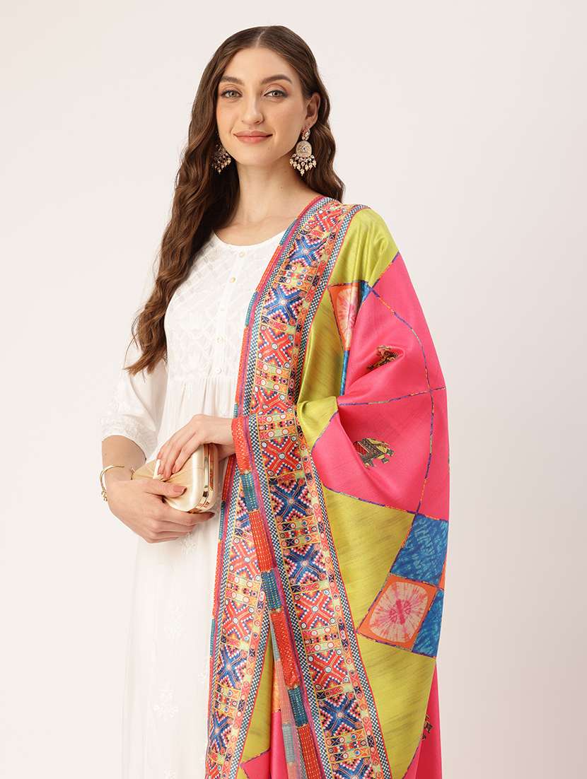 women printed dupatta - 21395449 - Standard Image - 1