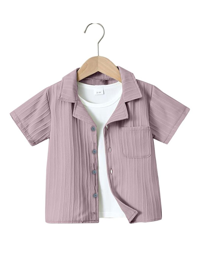 kids mauve cotton lycra shorts set - 21395490 -  Standard Image - 1