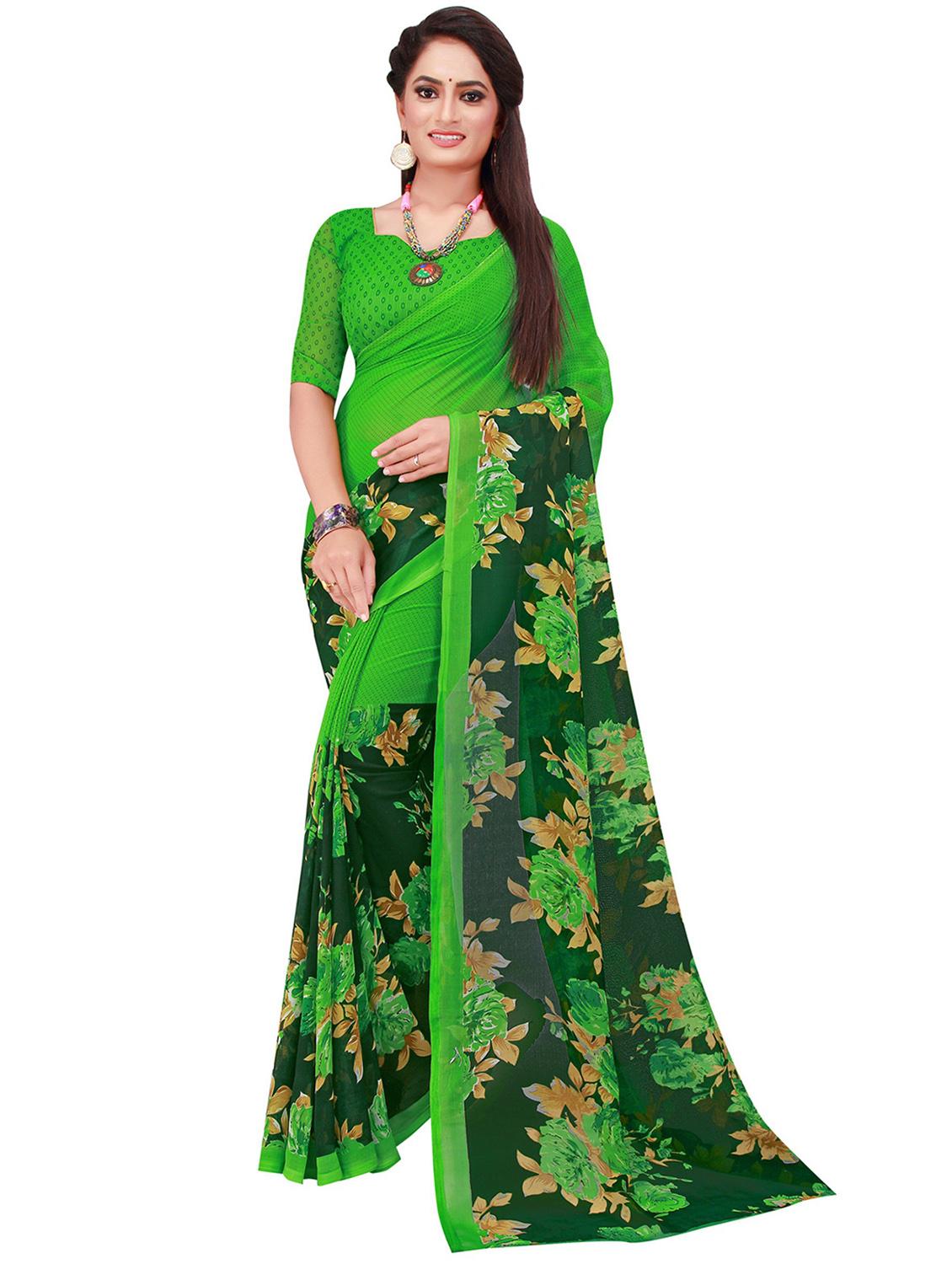 pack of 2 printed casual wear sarees with blouse - 21395506 - Standard Image - 1