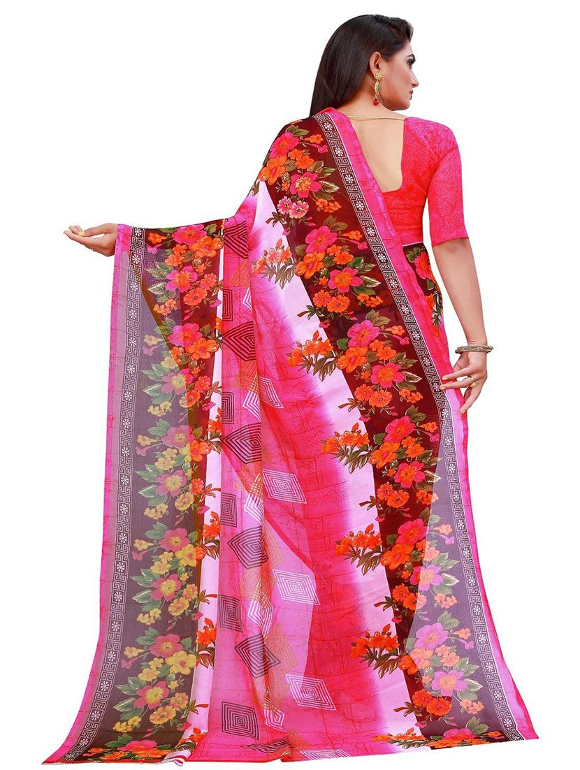 women printed casual wear saree with blouse - 21395626 -  Standard Image - 1