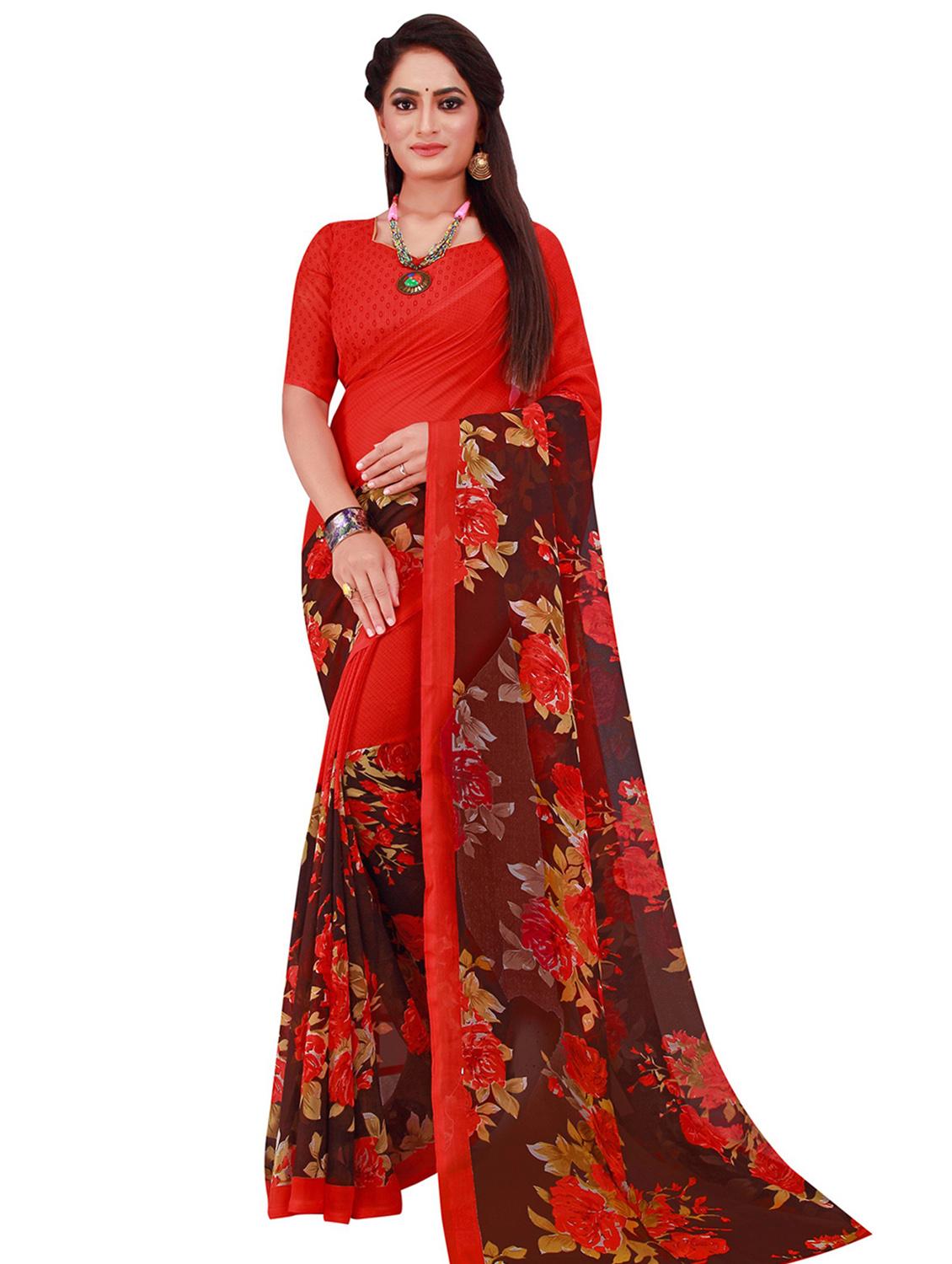 pack of 2 printed casual wear saree with blouse - 21395665 -  Standard Image - 1