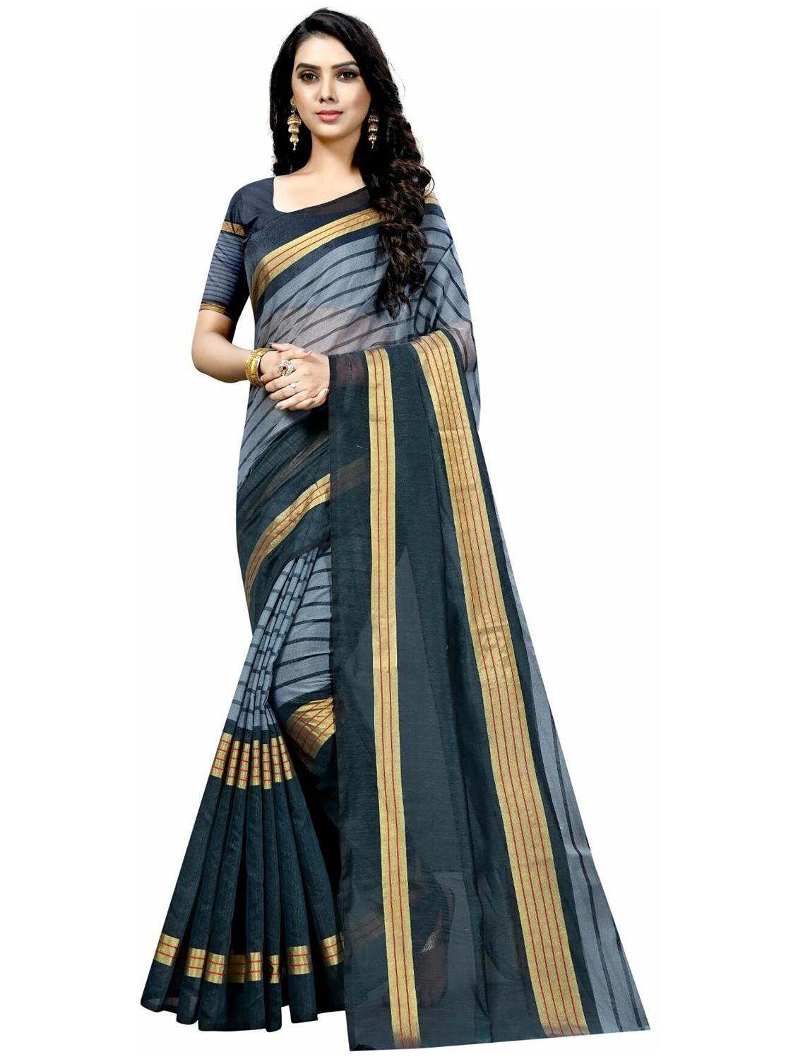 pack of 2 printed casual wear saree with blouse - 21395729 -  Standard Image - 1