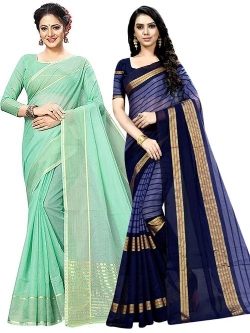 pack of 2 casual wear sarees with blouse - 21395733 - Standard Image - 0