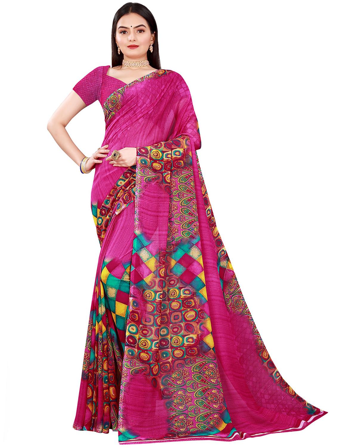 pack of 2 printed casual wear saree with blouse - 21395780 -  Standard Image - 1