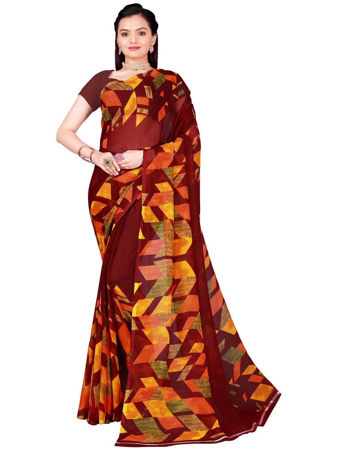 pack of 2 printed casual wear sarees with blouse - 21395872 -  Standard Image - 1