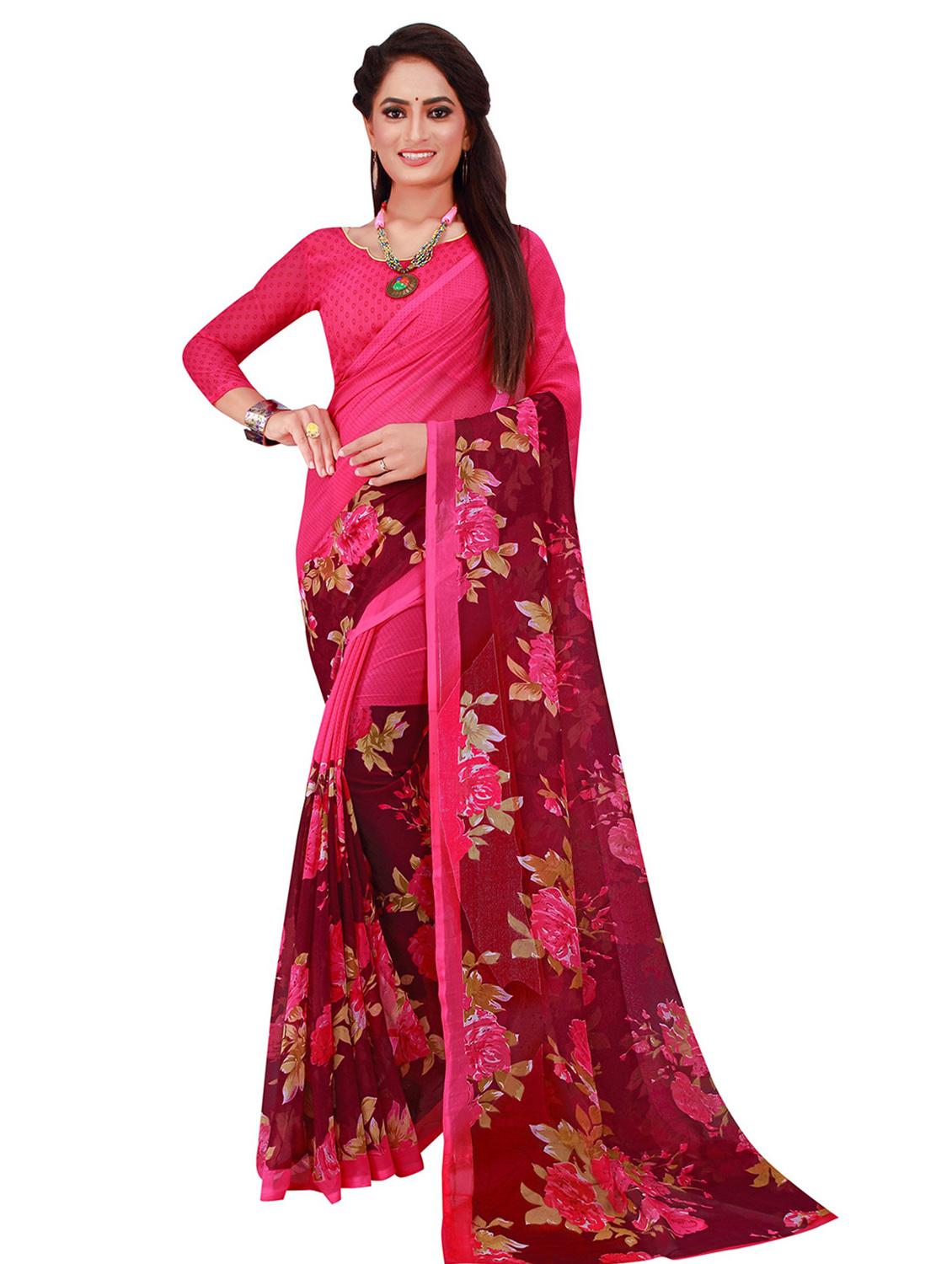 pack of 2 printed casual wear saree with blouse - 21395891 -  Standard Image - 1