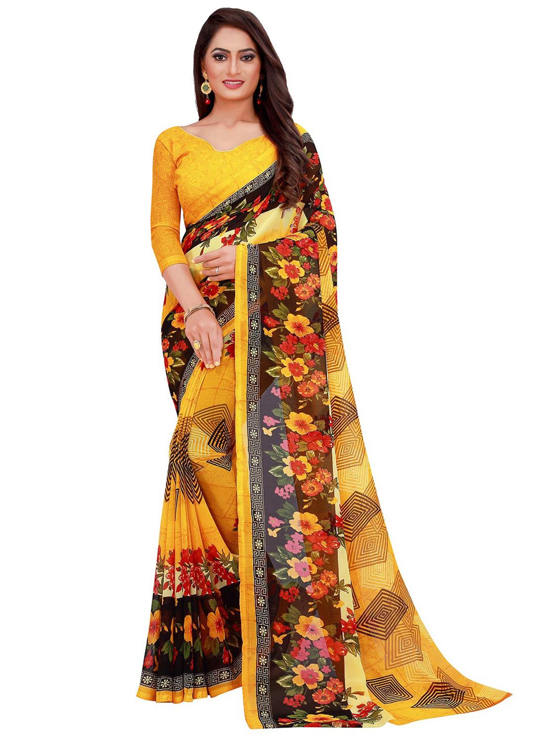 pack of 2 printed casual wear sarees with blouse - 21395894 -  Standard Image - 1