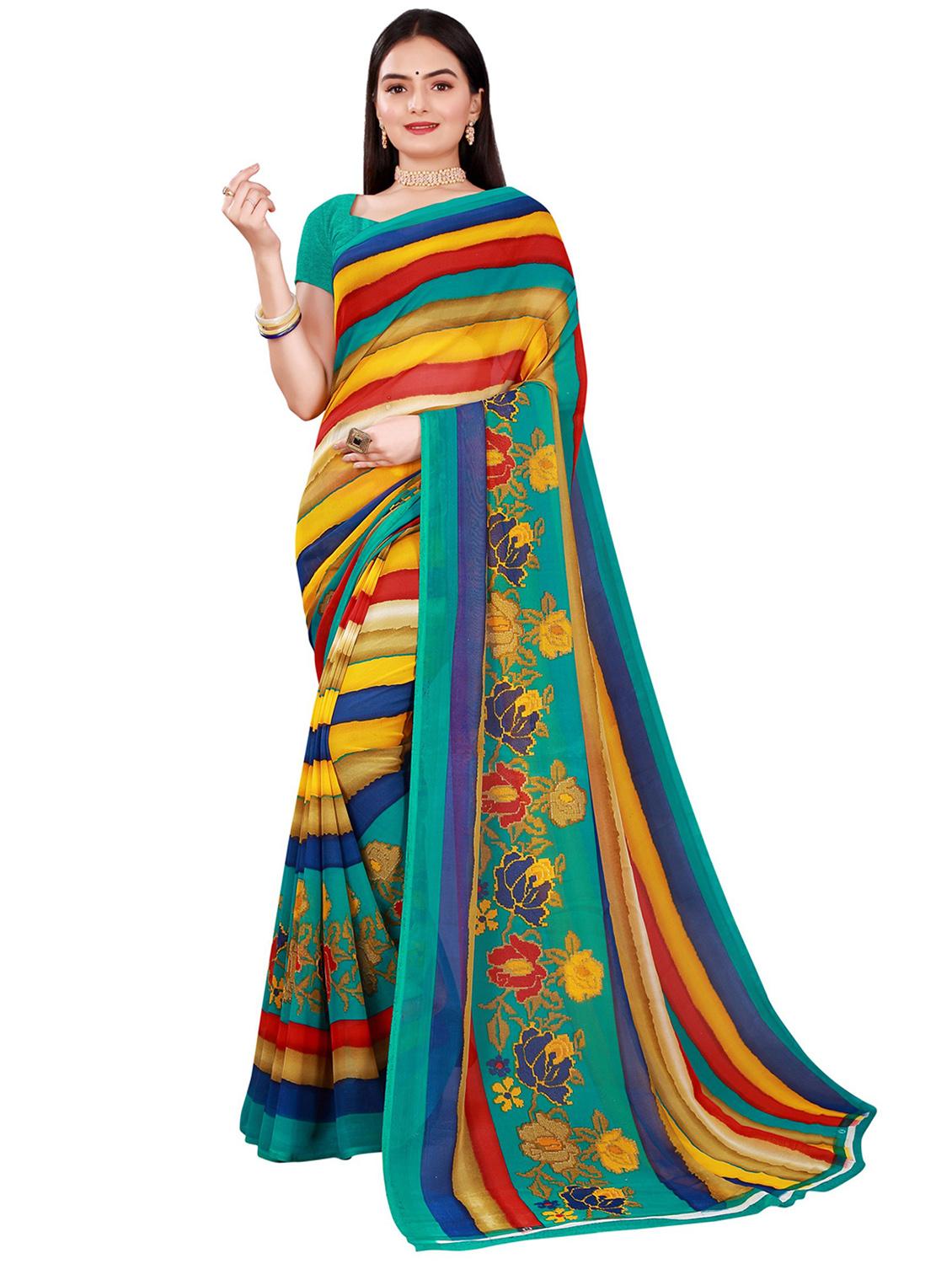 pack of 2 printed casual wear sarees with blouse - 21395904 - Standard Image - 1