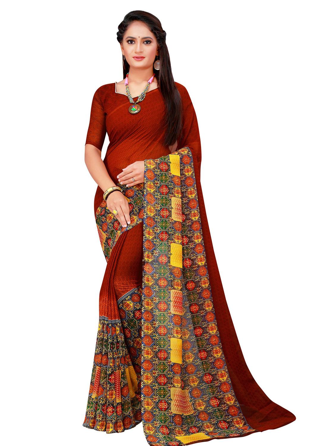 pack of 2 printed casual wear sarees with blouse - 21395911 -  Standard Image - 1