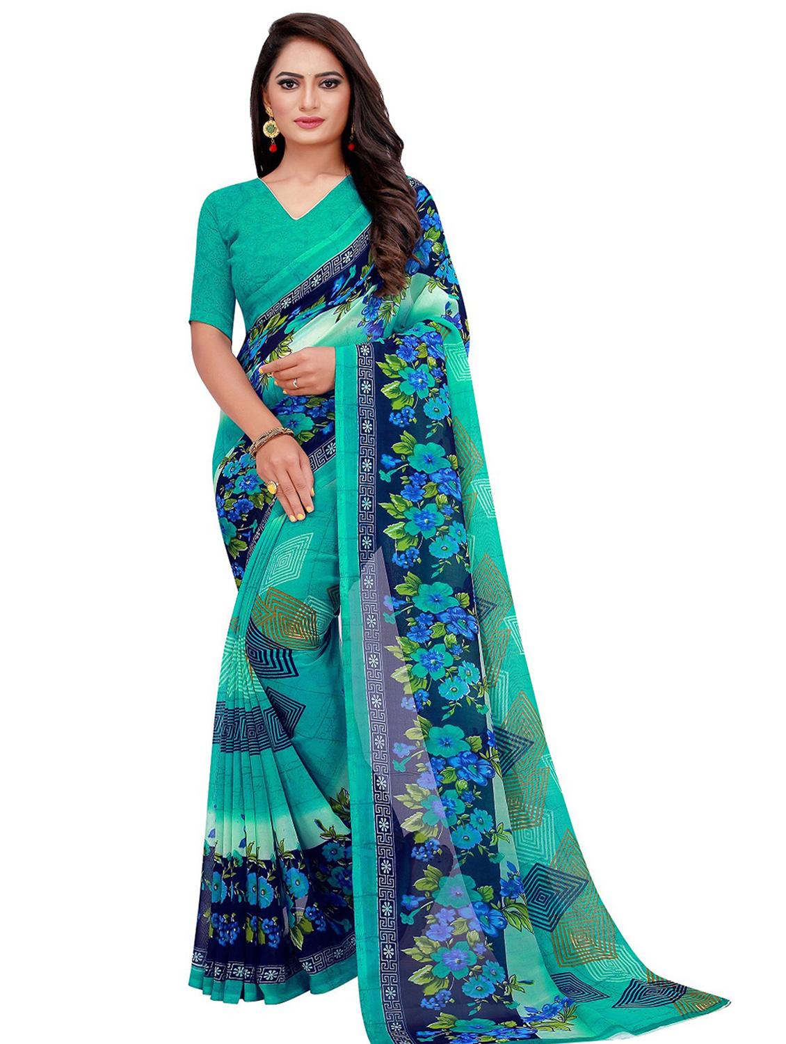 pack of 2 printed casual wear sarees with blouse - 21395924 -  Standard Image - 1