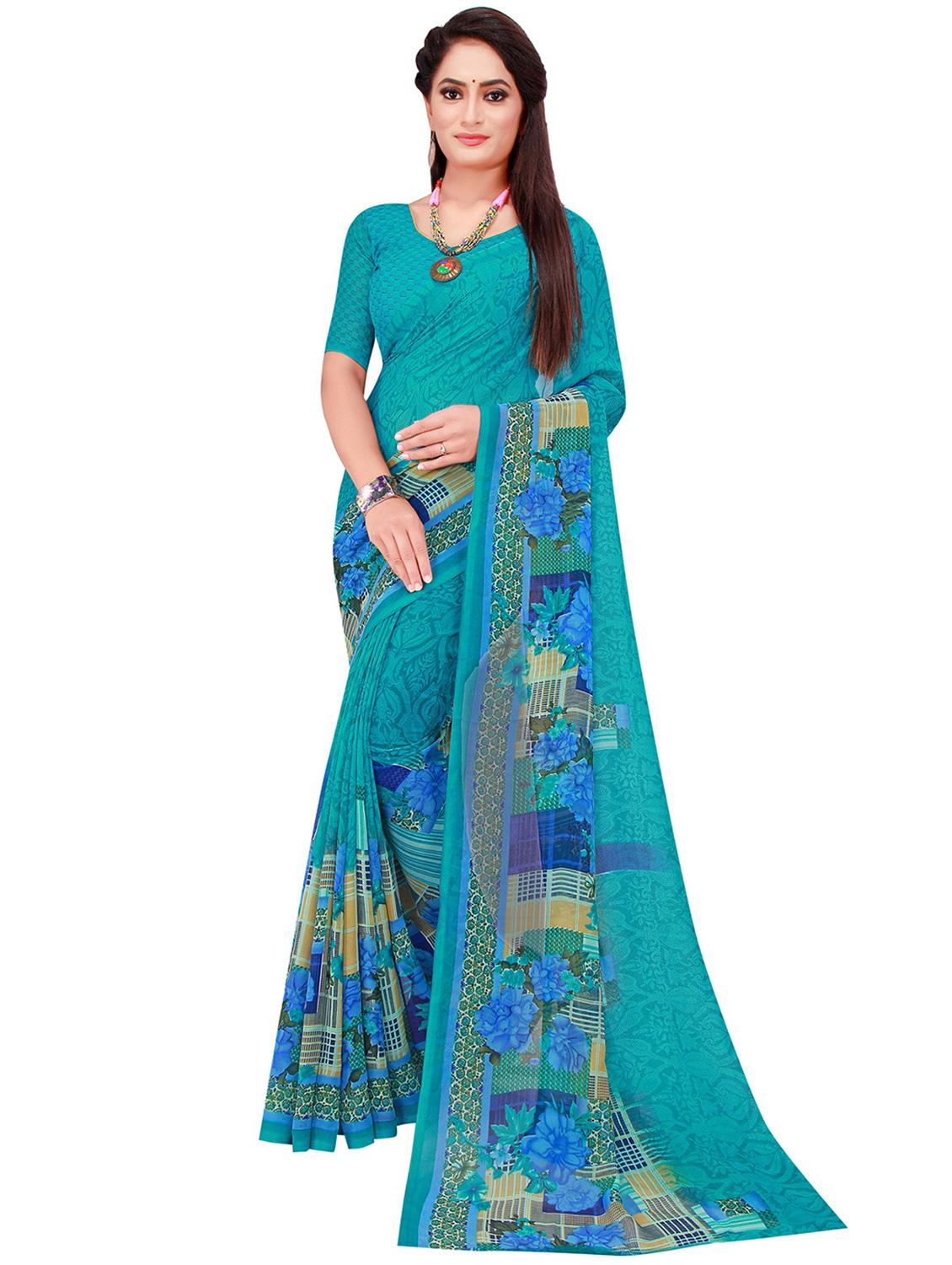pack of 2 printed casual wear sarees with blouse - 21395952 -  Standard Image - 1
