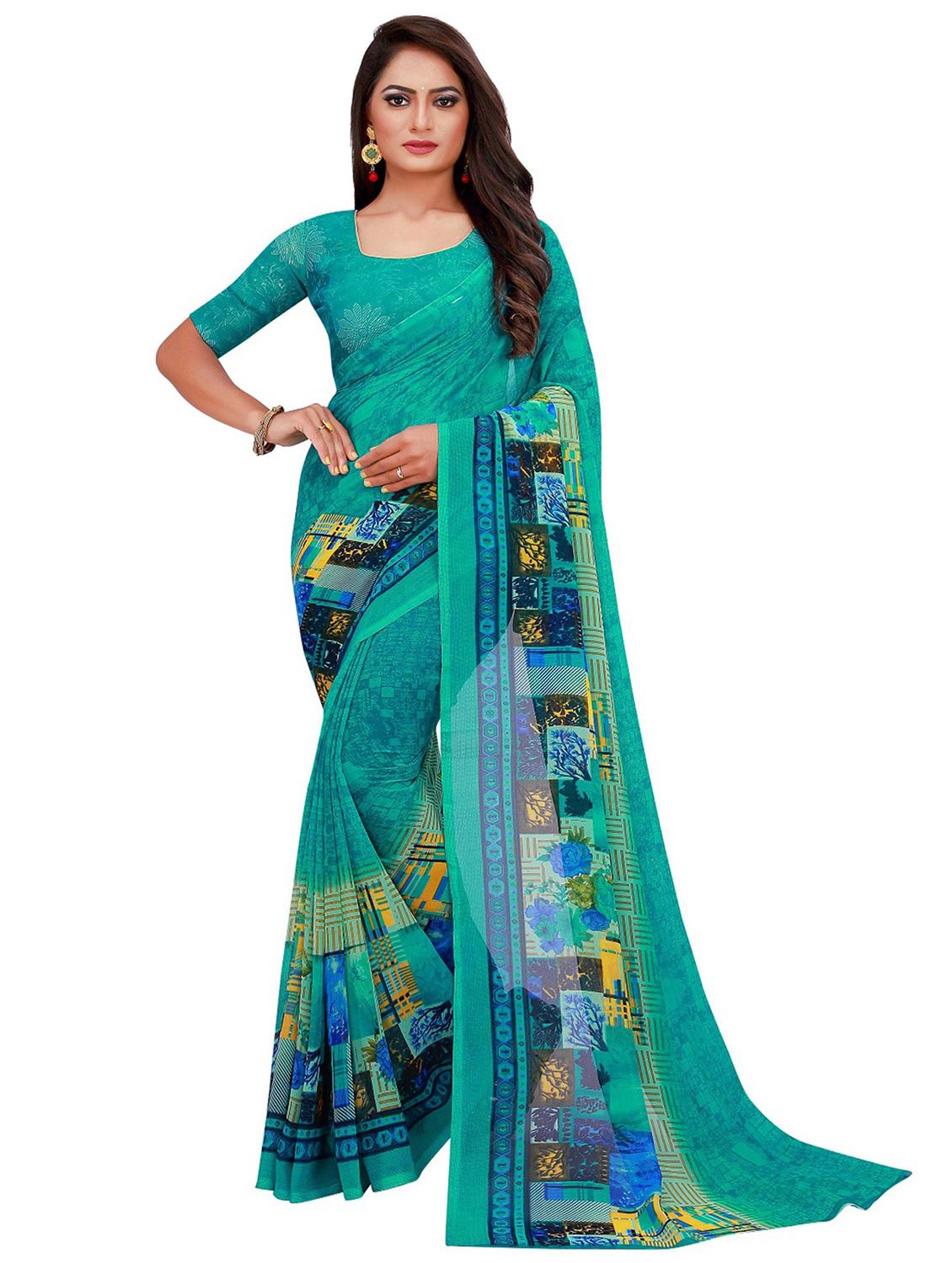 pack of 2 printed casual wear saree with blouse - 21395995 -  Standard Image - 1
