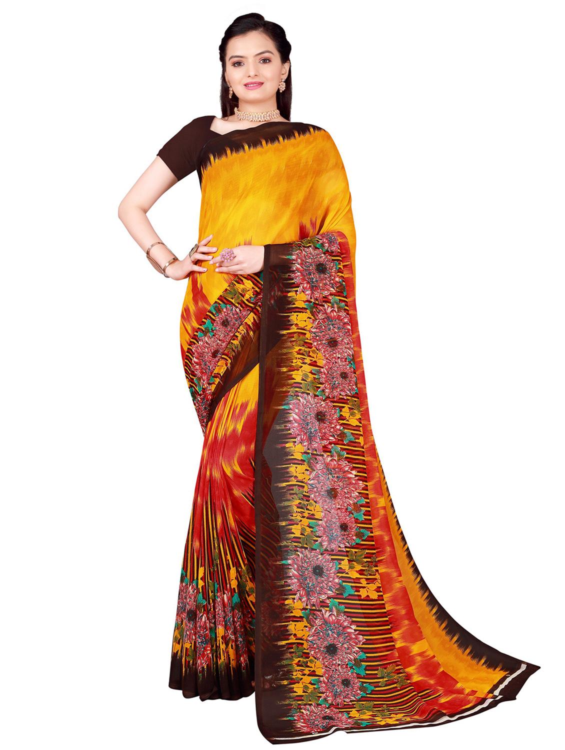 pack of 2 printed casual wear saree with blouse - 21396014 - Standard Image - 4
