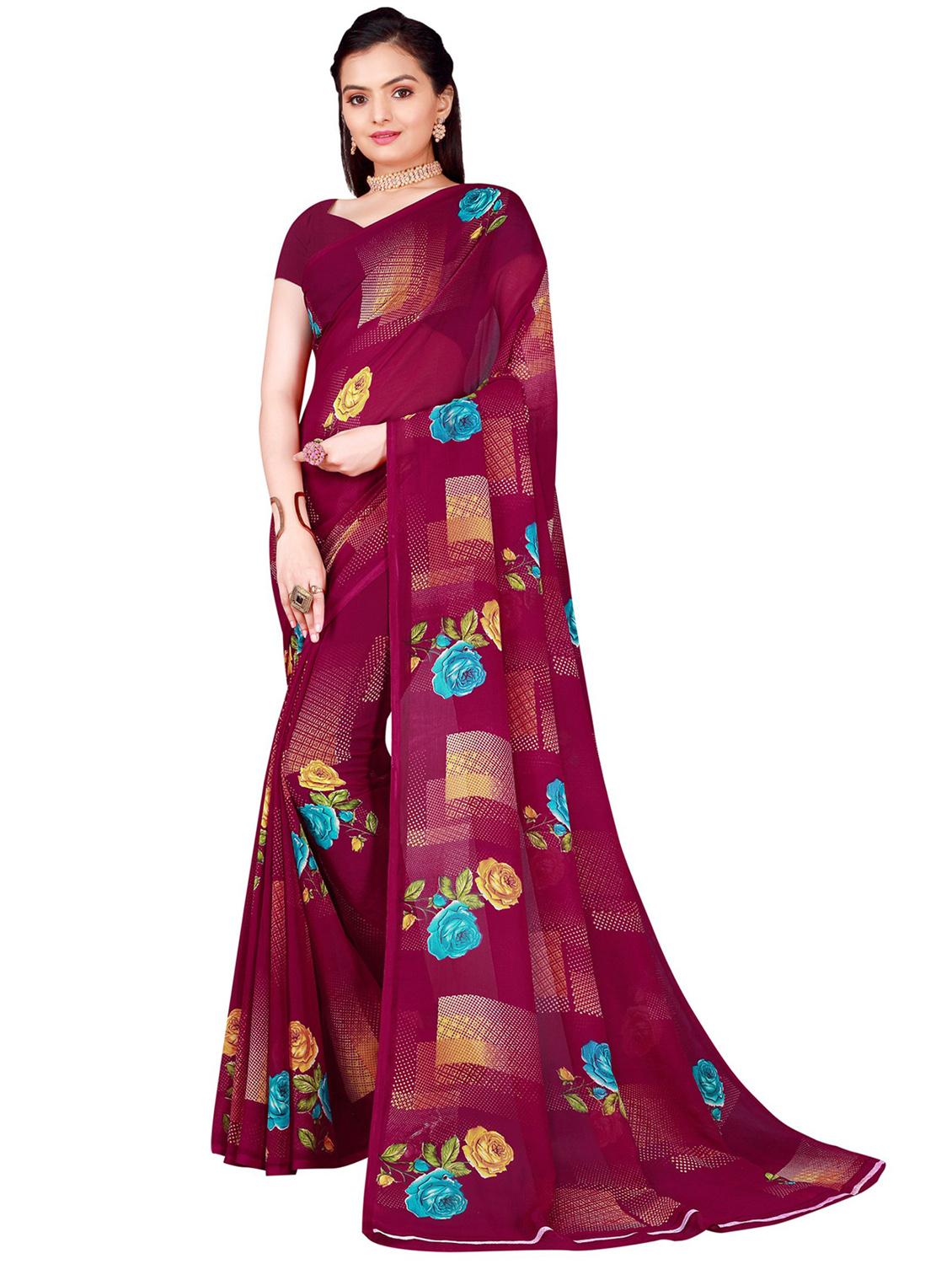 pack of 2 printed casual wear saree with blouse - 21396021 - Standard Image - 4