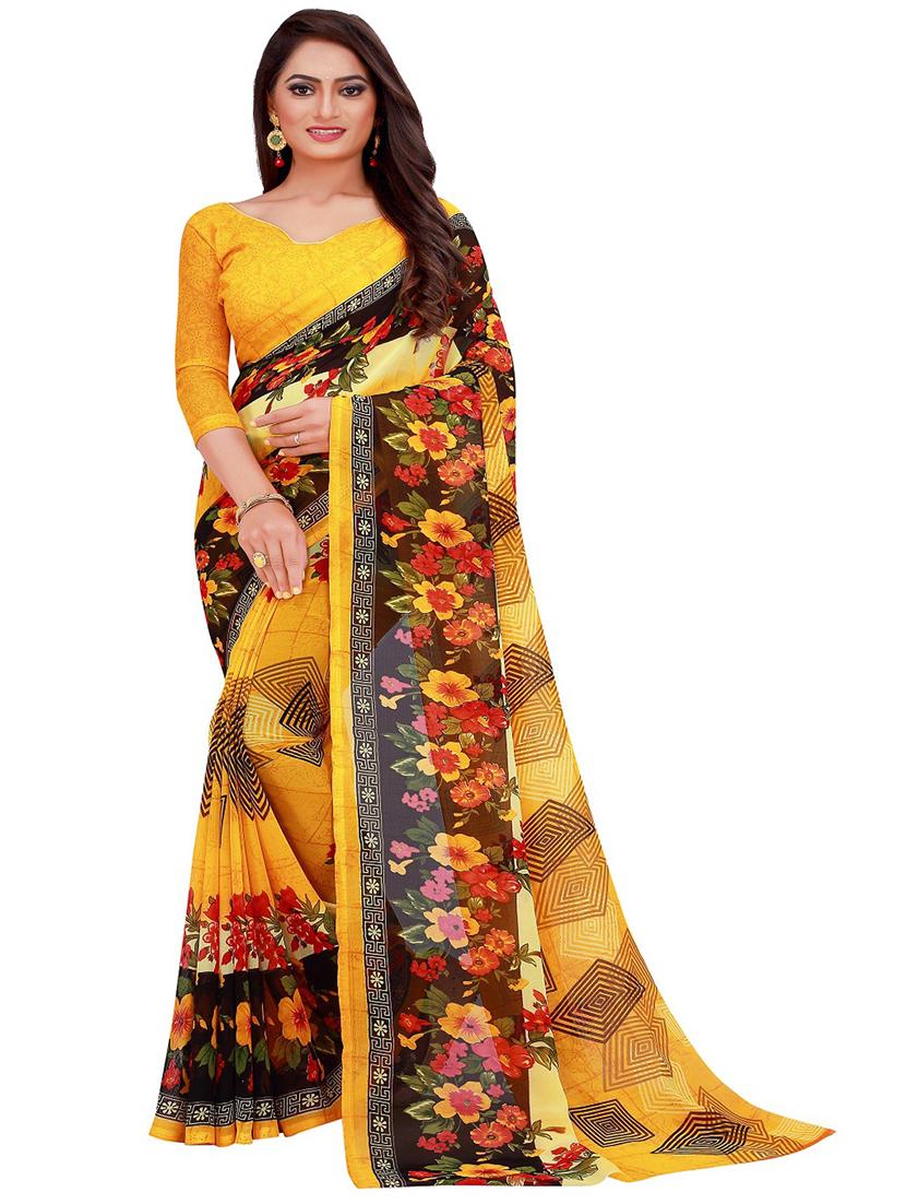 pack of 2 printed casual wear sarees with blouse - 21396062 -  Standard Image - 1
