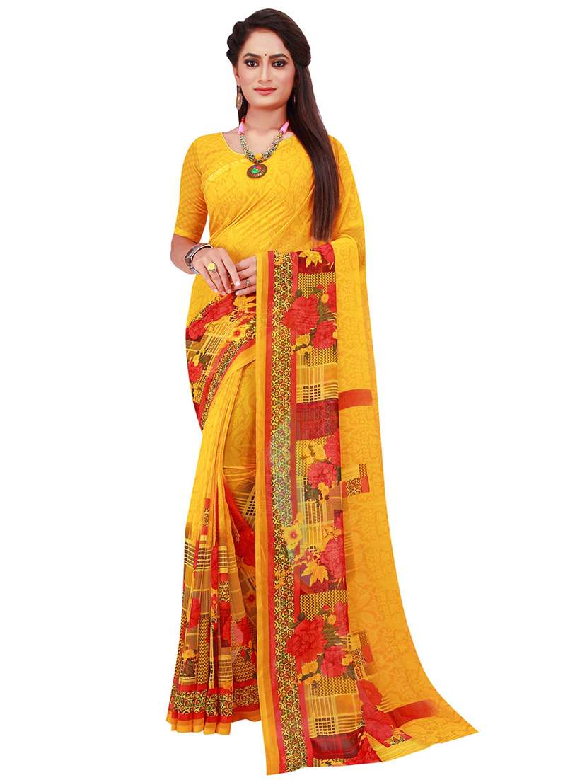 pack of 2 printed casual wear sarees with blouse - 21396227 -  Standard Image - 1